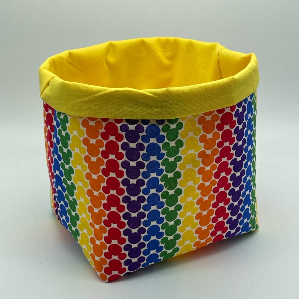 Handmade Disney Fabric Basket / Mickey Mouse Fabric Basket